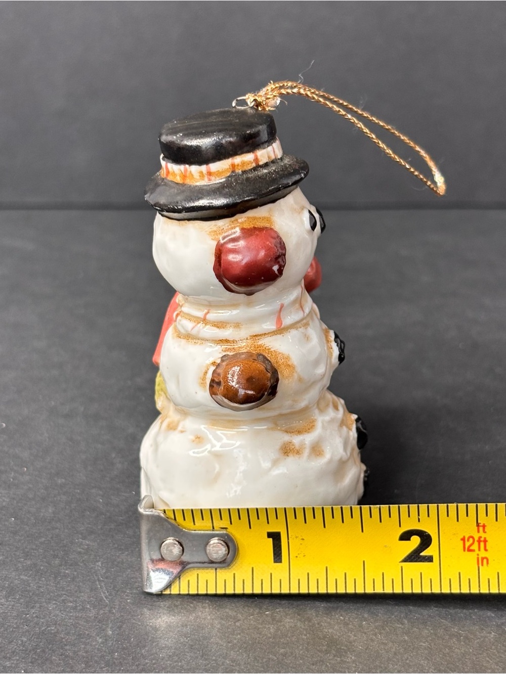 Vtg Bronson ImportsCeramic Hanging Decorative Snowman & Child Christmas Ornament - Picture 10 of 10